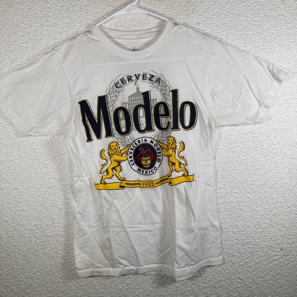 Modelo mens size small white t-shirt beer shirt